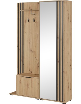 Předsíňová stěna Nelly 131 cm dub artisan/černá