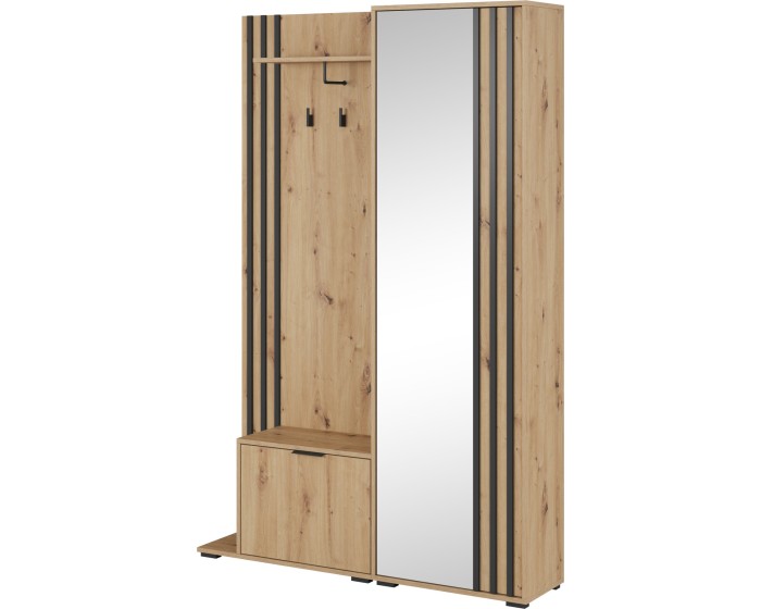 Předsíňová stěna Nelly 131 cm dub artisan/černá