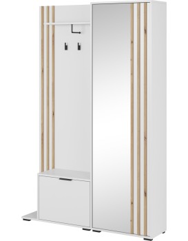 Předsíňová stěna Nelly 131 cm dub artisan/bílá