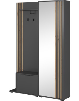Předsíňová stěna Nelly 131 cm grafit/dub artisan