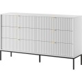 Komoda Nova 154 cm se zásuvkami bílá/černá