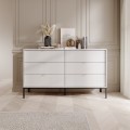 Komoda Nova 154 cm se zásuvkami bílá/černá