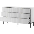 Komoda Nova 154 cm se zásuvkami bílá/černá