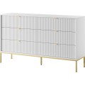 Komoda Nova 154 cm se zásuvkami bílá/zlatá
