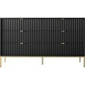 Komoda Nova 154 cm se zásuvkami černá/zlatá
