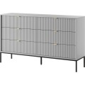 Komoda Nova 154 cm se zásuvkami šedá/černá