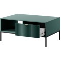 Konferenční stolek Nova 104 cm zelený/zlaté úchytky a černý rám