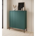 Komoda Nova 104 cm zelená/černé úchytky a černý rám