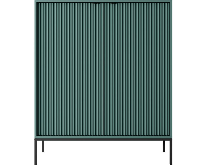 Komoda Nova 104 cm zelená/černé úchytky a černý rám