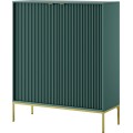 Komoda Nova 104 cm zelená/zlaté úchytky a zlatý rám
