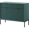 Komoda Nova 104 cm se zásuvkami zelená/černé úchytky a černý rám