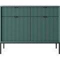 Komoda Nova 104 cm se zásuvkami zelená/černé úchytky a černý rám