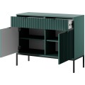 Komoda Nova 104 cm se zásuvkami zelená/černé úchytky a černý rám