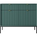 Komoda Nova 104 cm se zásuvkami zelená/zlaté úchytky a černý rám