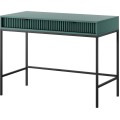 Toaletní stolek Nova 104 cm zelený/černé úchytky a černý rám