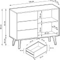 Komoda Willow II 104 cm se zásuvkami dub artisan/černá