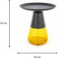 Odkládací stolek Tiffany 50 cm žlutý/černý mat