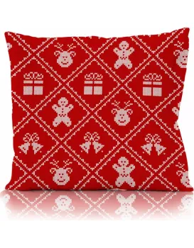 Vánoční povlak na polštář Holly Jolly 010 45x45 cm červený
