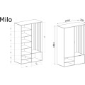 Předsíňová stěna MILO UNI se zrcadlem 100 cm zelená