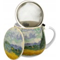 Porcelánový hrnek Van Gogh Wheat Field 430 ml se sítkem vícebarevný