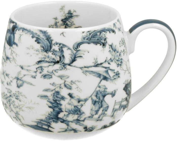 Porcelánový hrnek BARYLKA ORIENT BLUE 430 ml bílý