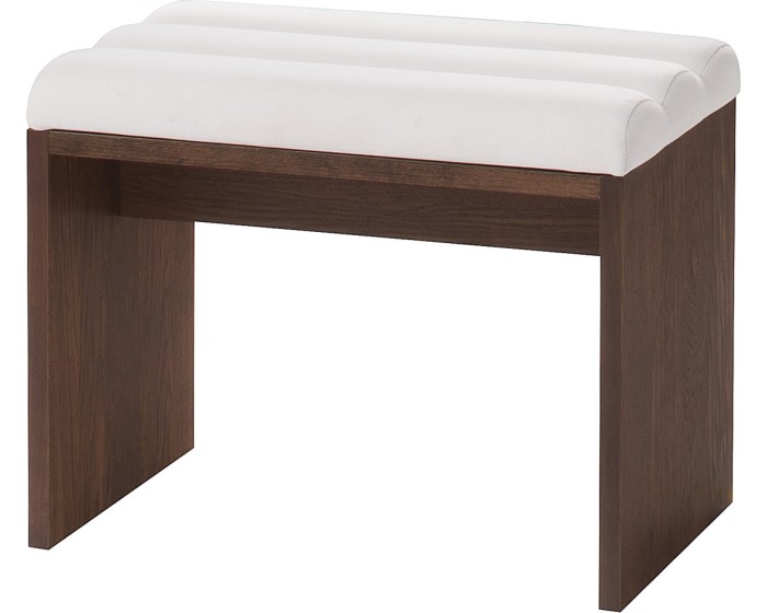 Čalouněný taburet Porti 81 60 cm z masivu dub antický/světle béžový
