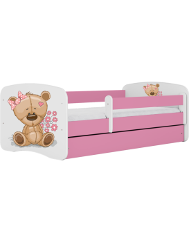 Postel Babydreams méďa s kytičkami růžová