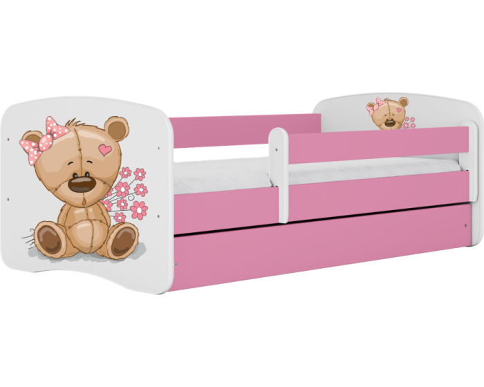 Postel Babydreams méďa s kytičkami růžová