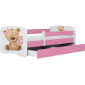 Postel Babydreams méďa s kytičkami růžová