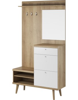 Předsíňová stěna Primo 110 cm dub Riviéra/bílá