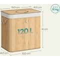 Koš na PET láhve Sasa 120 l z bambusu hnědý