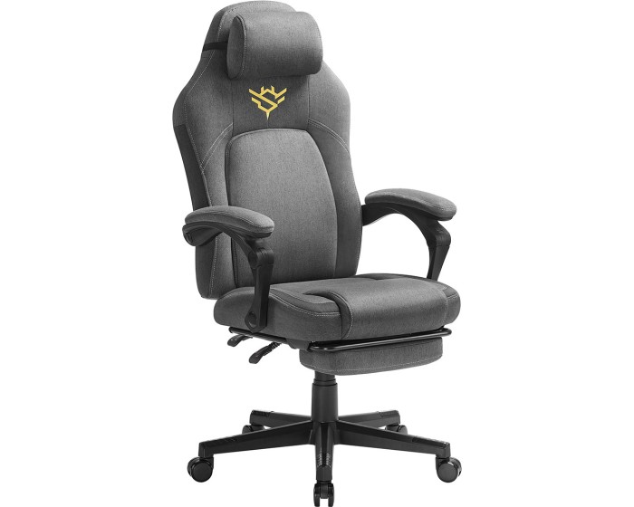 Herní židle Nomico s podnožkou šedá