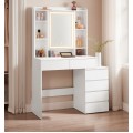 Toaletní stolek Vasagle Ginny 97 cm s LED osvětlením bílý