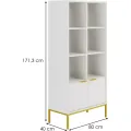 Knihovna Austin 80 cm bílá/zlatá