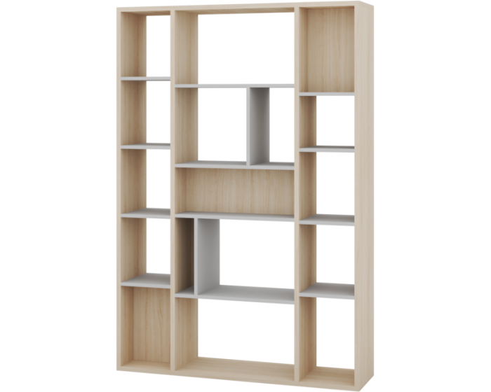 Regál Ryga 07 120 cm dub Riva/šedý