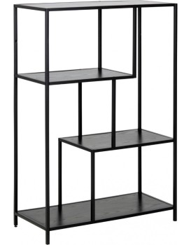 Regál Seaford 77x114 cm černý