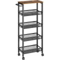 Pojízdný kuchyňský vozík Vasagle Compi 99 cm hnědý/černý