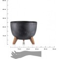 Květináč Rosa Linea 29x18 cm černý beton