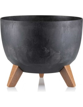 Květináč Rosa Linea 29x18 cm černý beton