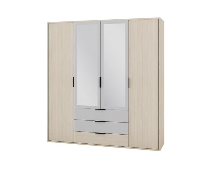 Šatní skříň Ryga 02 187 cm dub Riva/šedá