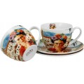 Sada 2 ks porcelánových šálků s podšálky Mexican Art Frida 270 ml vícebarevná