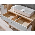 Skříňka pod umyvadlo Samoa 852 bílý mat/dub artisan