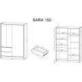Šatní skříň Sara III 154 cm bílá