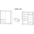 Šatní skříň Sara III 184 cm bílá