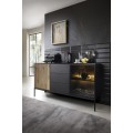 Komoda Sento s LED osvětlením 154 cm dub wotan/černá