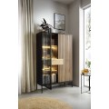 Vitrína Sento s LED osvětlením 104 cm dub wotan/černá