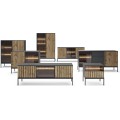 TV stolek Sento s LED osvětlením 154 cm dub wotan/ černý