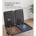 Odpadkový koš s víkem JORDAN 2x30 L tmavě šedý II