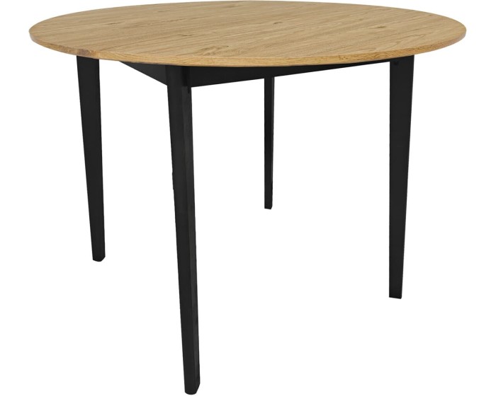 Jídelní stůl Ema 90 cm z masivu hnědý/černý