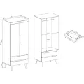 Šatní skříň Nordi 80 cm bílá/dub Riviéra